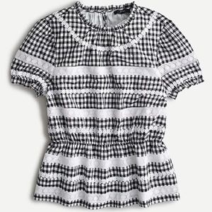 Daisy Chain Peplum Top in Gingham